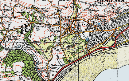 Old map of Sketty in 1923