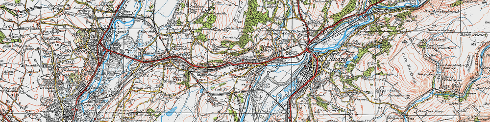Old map of Skewen in 1923