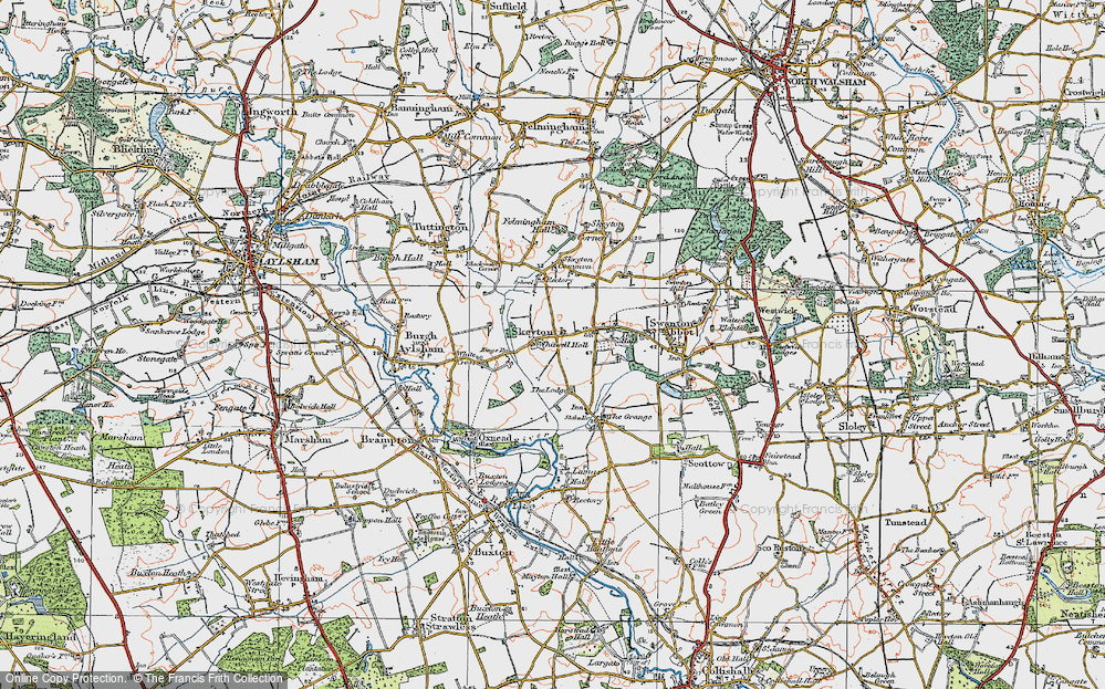 Old Map of Historic Map covering Blackwater Corner in 1922