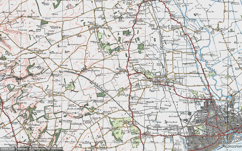 Old Map of Skidby, 1924 in 1924