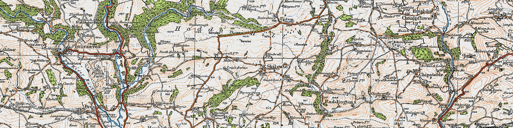 Old map of Skilgate in 1919