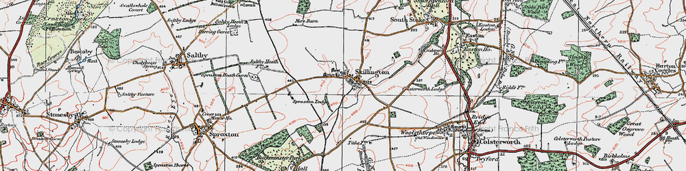 Old map of Skillington in 1921