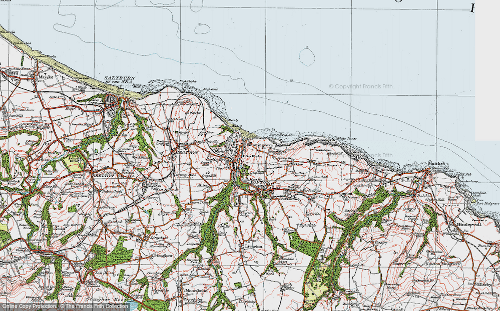 Old Map of Skinningrove, 1925 in 1925