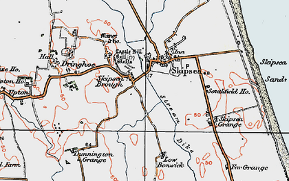 Old map of Skipsea Brough in 1924