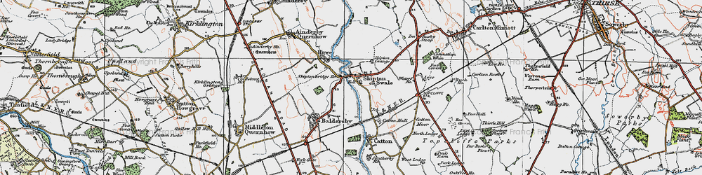 Old map of Skipton-on-Swale in 1925