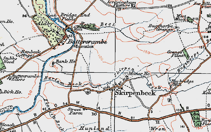 Old map of Skirpenbeck in 1924