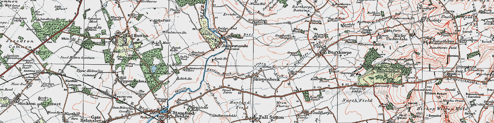 Old map of Skirpenbeck in 1924