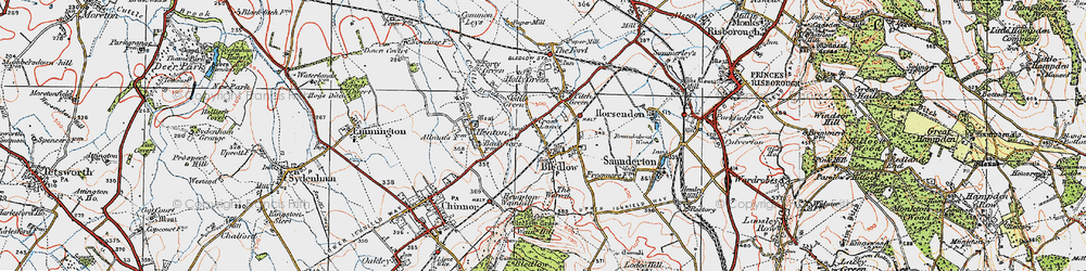 Old map of Skittle Green in 1919
