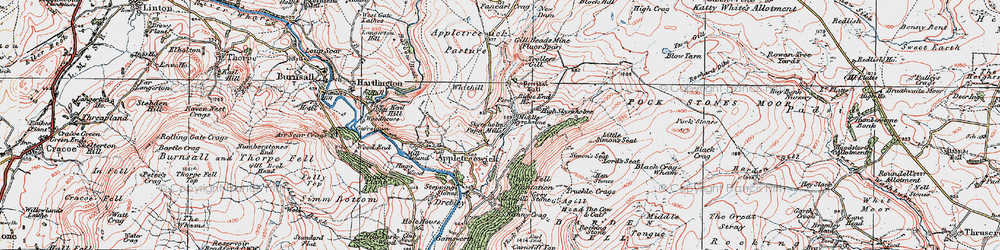 Old map of Whithill in 1925