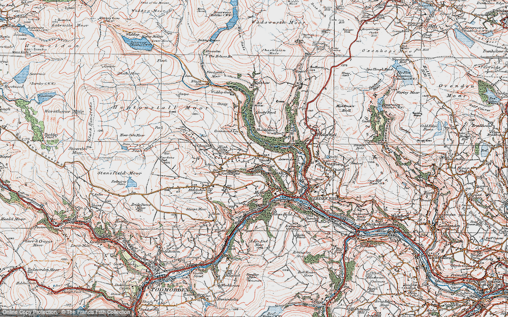 Old Map of Slack, 1925 in 1925