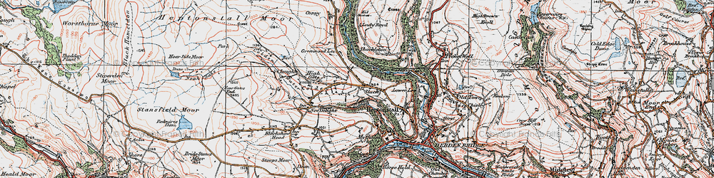 Old map of Slack in 1925