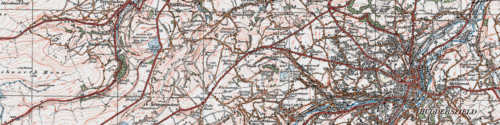 Old map of Slack in 1925