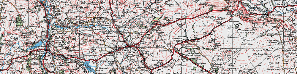 Old map of Slackhall in 1923