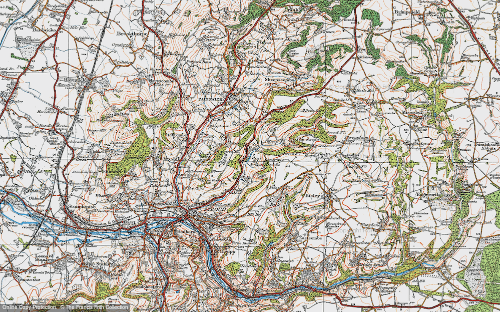 Old Map of Historic Map covering Bulls Cross in 1919