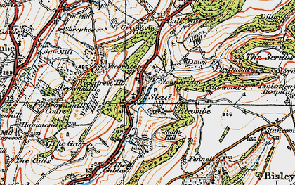 Old map of Slad in 1919