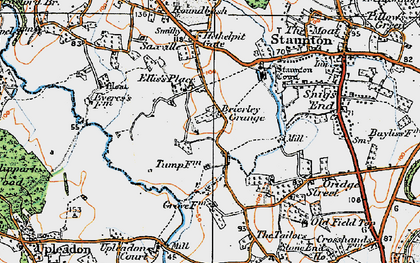 Old map of Sladbrook in 1919