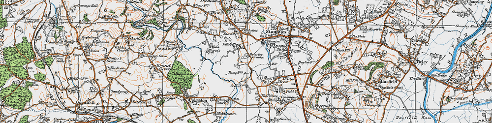 Old map of Sladbrook in 1919