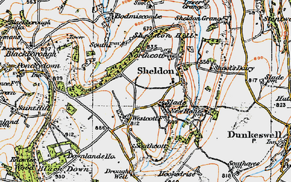 Old map of Slade in 1919