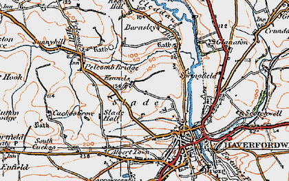 Old map of Slade in 1922