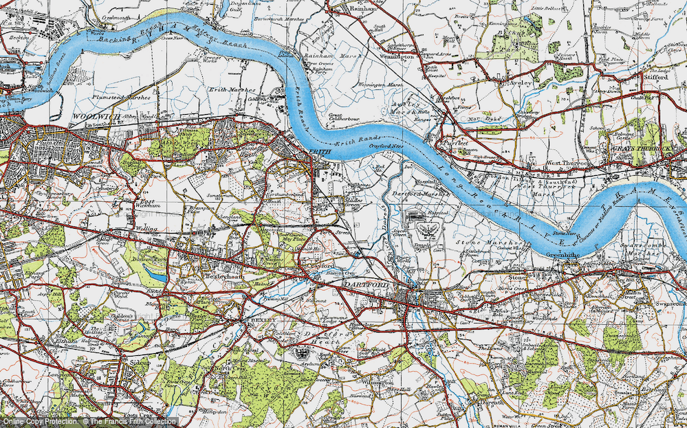 Old Map of Slade Green, 1920 in 1920