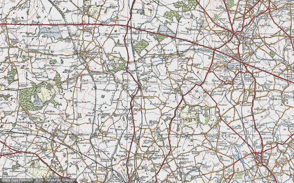 Old Map of Slade Heath, 1921 in 1921