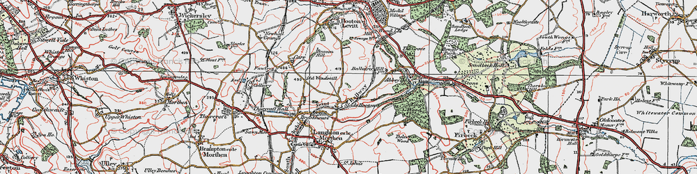 Old map of Slade Hooton in 1923