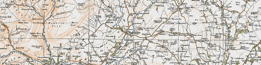 Old map of Slaidburn in 1924