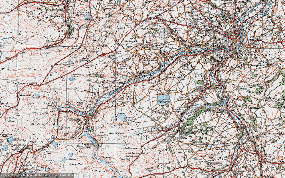 Old Map of Slaithwaite, 1924 in 1924