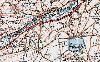 Old map of Slaithwaite in 1924