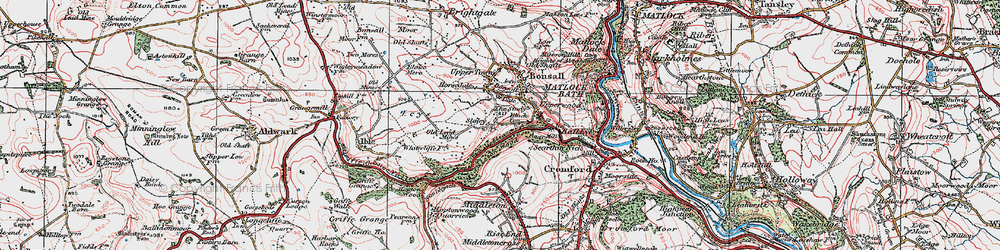 Old map of Bonsall Mines in 1923