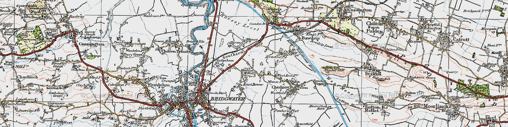 Old map of Slape Cross in 1919