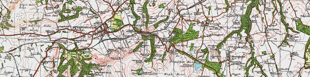 Old map of Slapewath in 1925