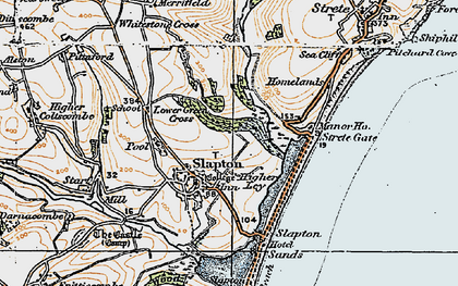 Old map of Slapton in 1919