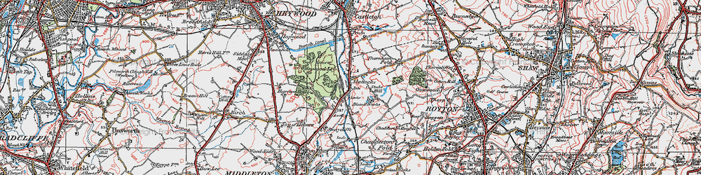 Old map of Slattocks in 1924