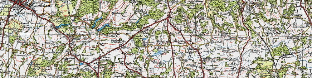 Old map of Slaugham in 1920