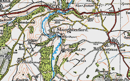 Old map of Slaughterford in 1919