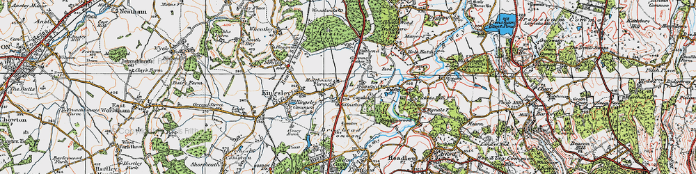 Old map of Sleaford in 1919