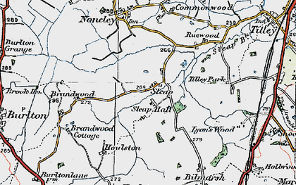 Old map of Sleap in 1921