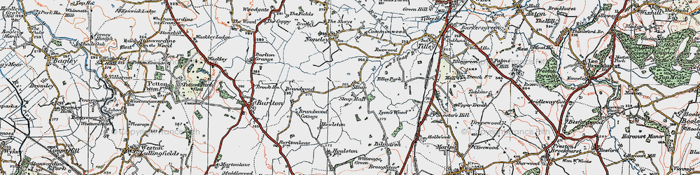 Old map of Sleap in 1921