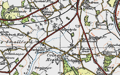 Old map of Sleapshyde in 1920