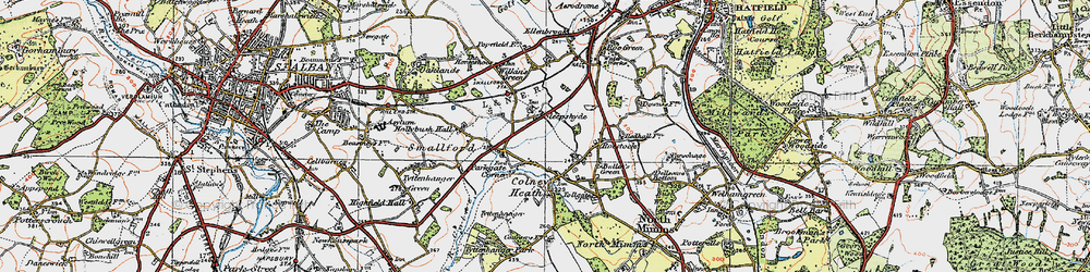 Old map of Sleapshyde in 1920