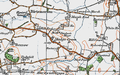 Old map of Sledge Green in 1920
