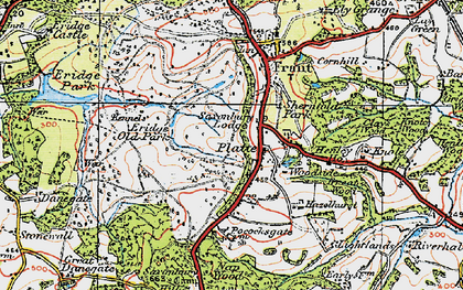 Old map of Sleeches Cross in 1920