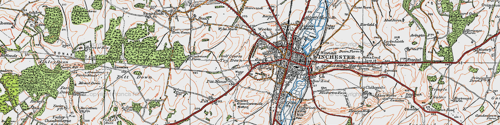Old map of Sleepers Hill in 1919
