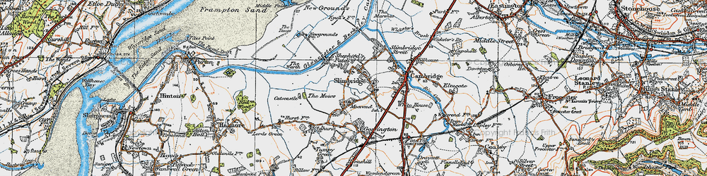 Old map of Slimbridge in 1919