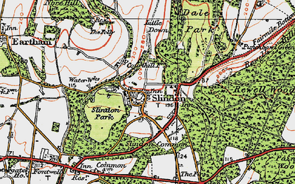 Old map of Slindon in 1920