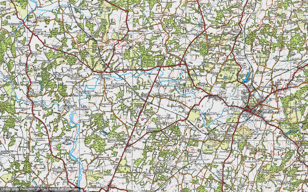 Old Map of Historic Map covering Dedisham in 1920