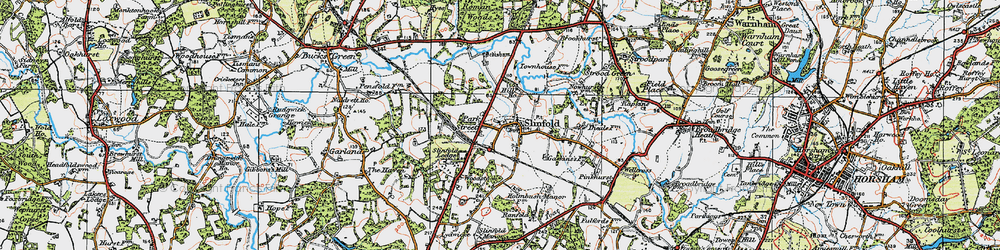 Old map of Woodstock in 1920