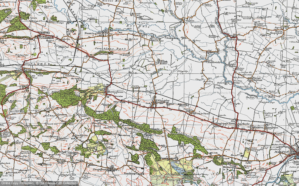 Old Map of Slingsby, 1925 in 1925
