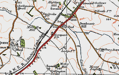 Old map of Slip End in 1919